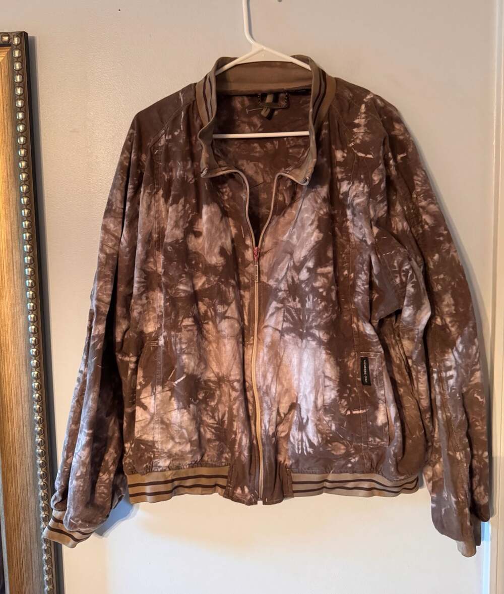 Members Only Brown Tie-Dye Bomber Jacket